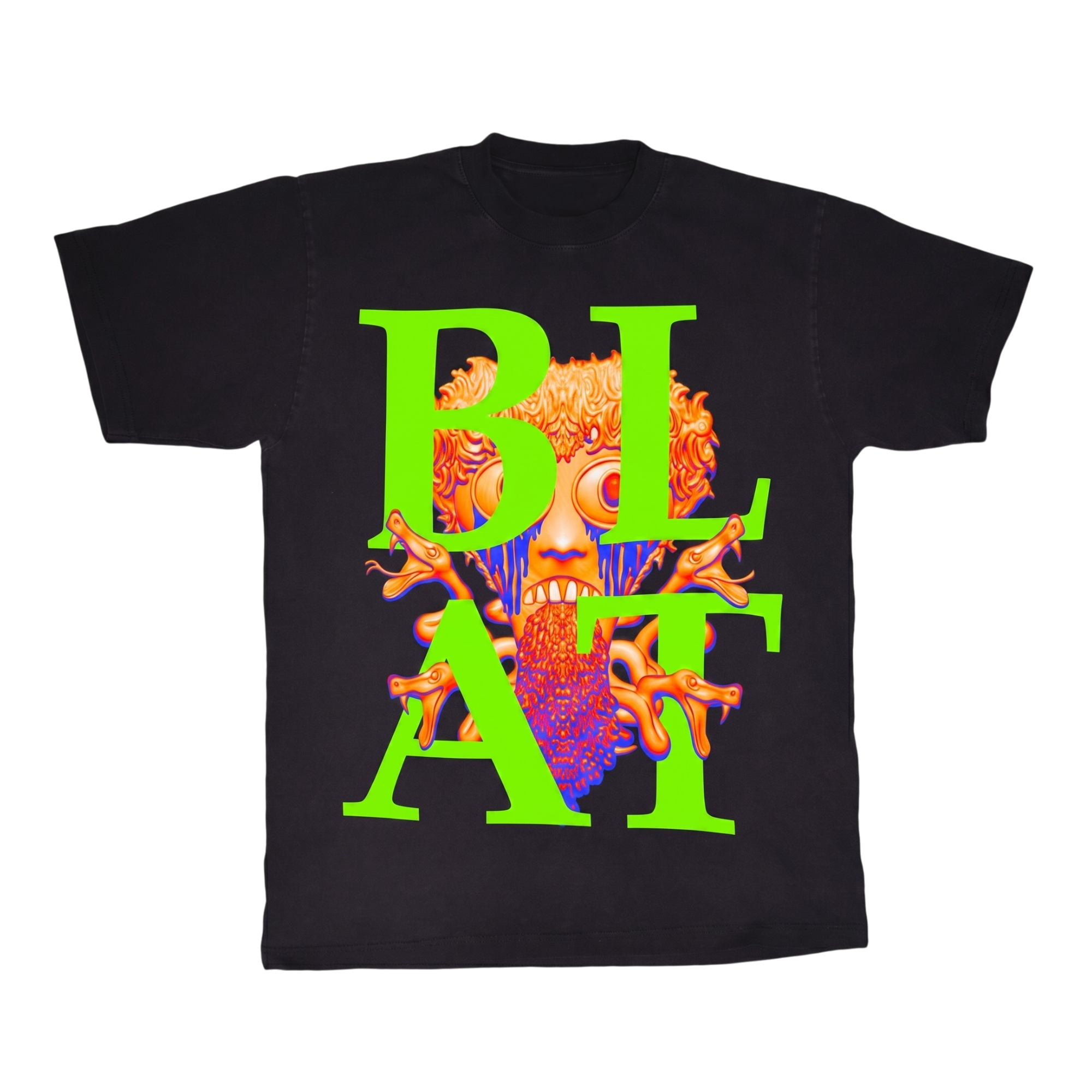 BLAT Tee — Green/Orange